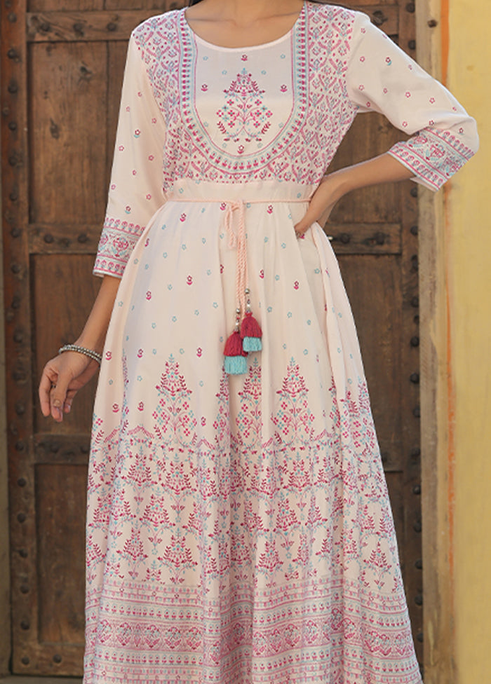 Pink Readymade Pure Silk Indian Dress