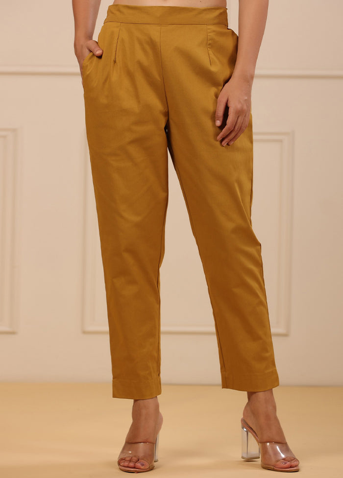 Mustard Cotton Casual Pant