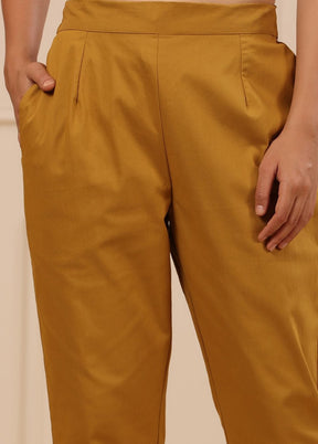 Mustard Cotton Casual Pant