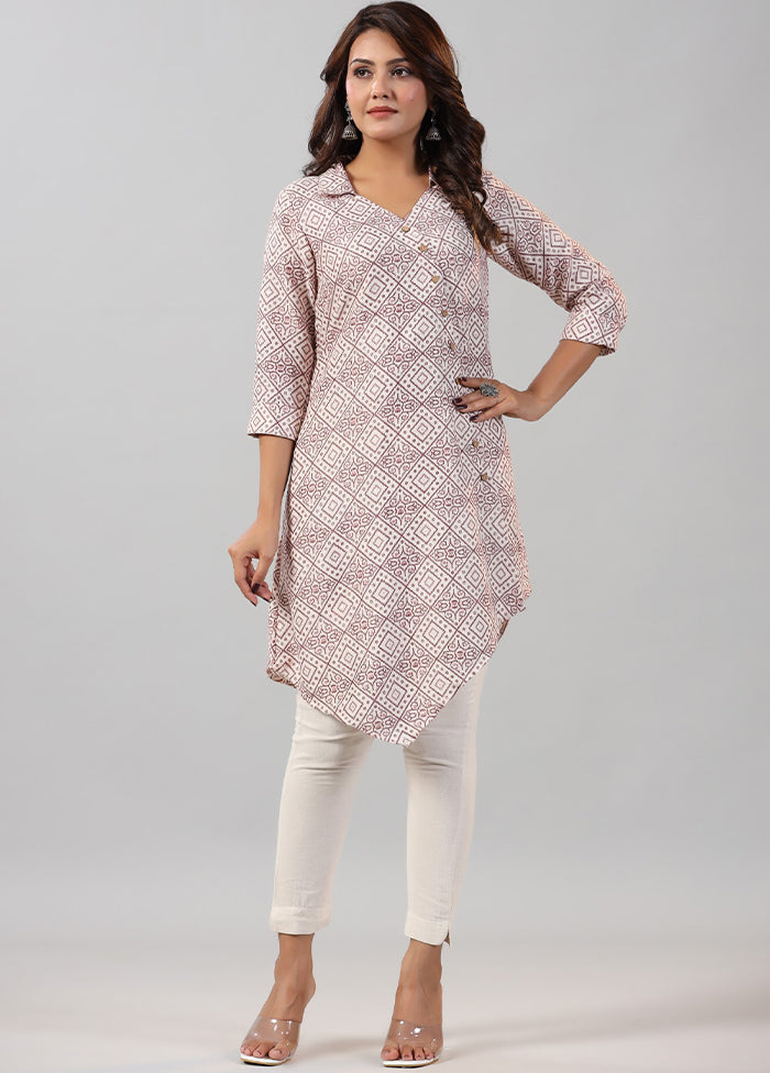 Off White Readymade Rayon Kurti