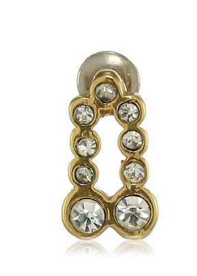 Estele Gold Plated Studded Arch Stud Earrings - Indian Silk House Agencies