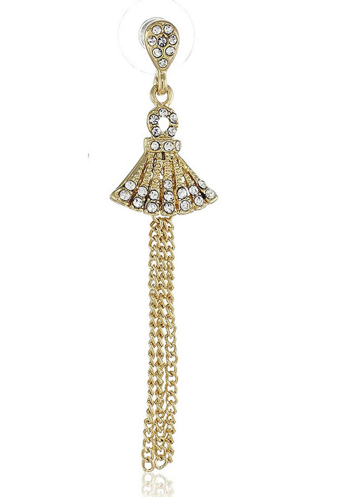 Estele 24 Kt Gold Plated Balerina Dangle Earrings One Size - Indian Silk House Agencies