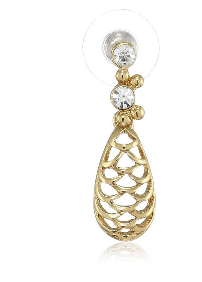 Estele Zinc 24 Kt Gold Plated Drop net Dangle Earrings For Girls - Indian Silk House Agencies