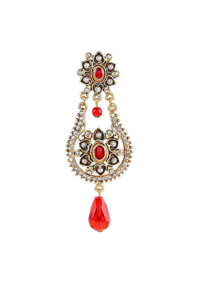Estele Traditional Gold Plated Fancy Dangler Chandbali Pearl Kundan Latest Design Earrings for Styli - Indian Silk House Agencies