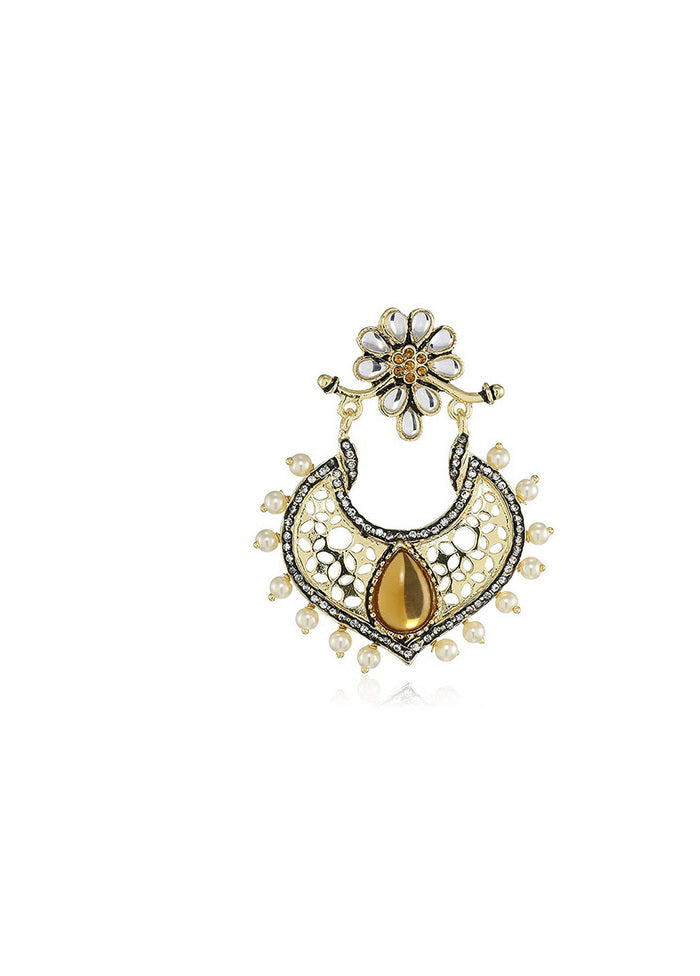 Estele 24 Kt Gold Plated Antique Fancy Bali Dangle Earrings - Indian Silk House Agencies