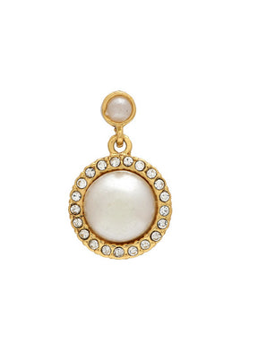 Estele Zinc Alloy 24 Kt Gold Plated Round Frosted Pearl Drop Earrings For Girls Gold - Indian Silk House Agencies