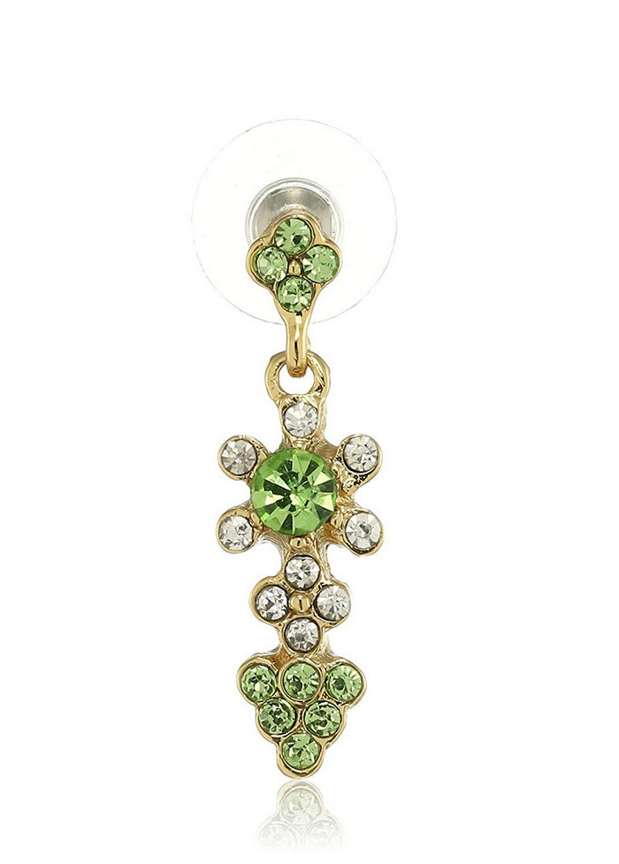 Estele 24 Kt Gold Plated Green Grape Dangle Earrings - Indian Silk House Agencies