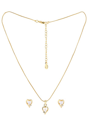 Gold Plated Heart Designer Necklace Set - Indian Silk House Agencies