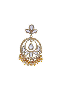 Estele 24Kt tradional long Chandbali with Yellow Pearls for Women and Girls - Indian Silk House Agencies