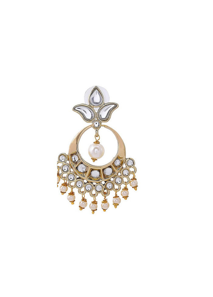 Estele 24Kt tradional long Pearl Chandbali for Women and Girls - Indian Silk House Agencies
