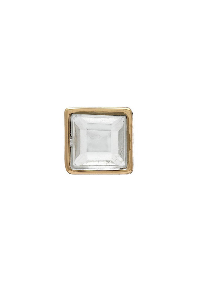 Estele 24Kt Gold Plated Square Shaped Earrings with Austrain Topaz Crystal for Women and Girls - Indian Silk House Agencies