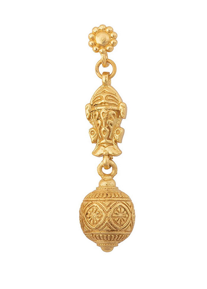 Estele Womens Oxidized Gold Plated Antique Matsya Bead Dangle Earrings - Indian Silk House Agencies