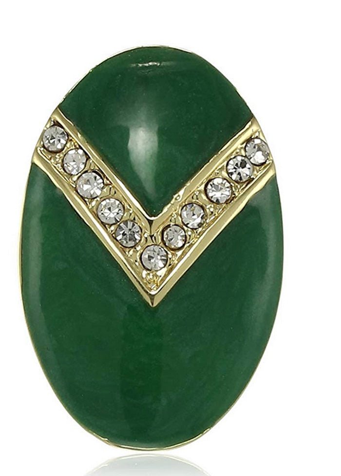 Estele Green colour and white colour stones studs for women - Indian Silk House Agencies