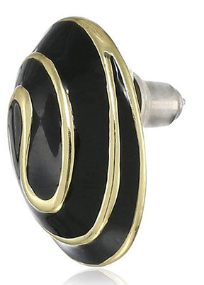Estele Black colour Oval shaped fancy Enamel Studs for women - Indian Silk House Agencies