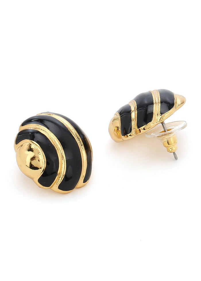 Estele Circular alternate pink and gold plated stud earrings for women - Indian Silk House Agencies
