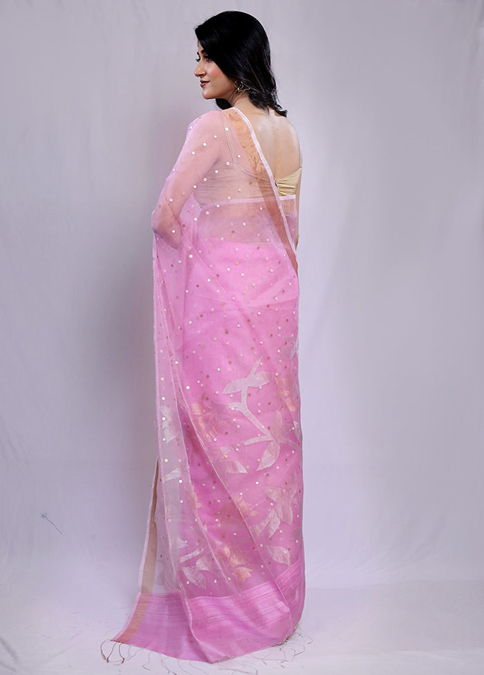 Pink Matka Pure Silk Saree With Blouse Piece - Indian Silk House Agencies