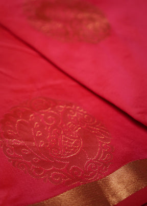 Pink Kanjivaram Silk Saree Without Blouse Piece - Indian Silk House Agencies