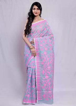Multicolor Tant Jamdani Saree Without Blouse Piece