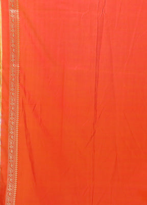 Orange Uppada Silk Saree With Blouse Piece