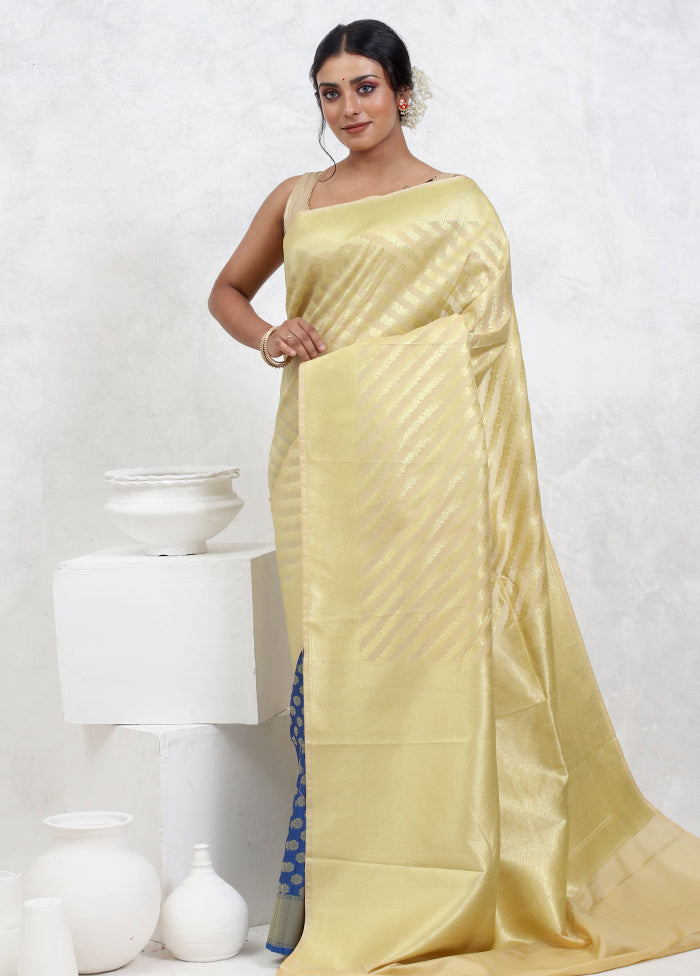 Cream Uppada Silk Saree With Blouse Piece