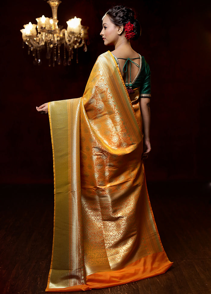 Yellow Uppada Silk Saree With Blouse Piece - Indian Silk House Agencies