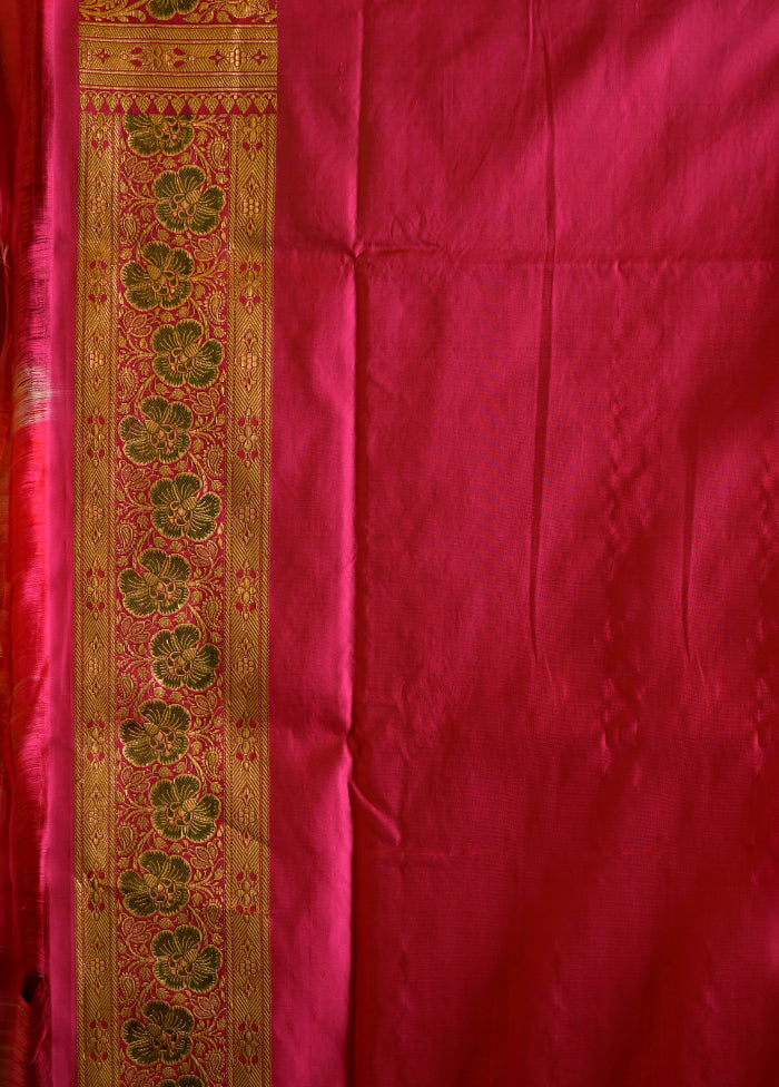 Pink Pure Banarasi Silk Saree With Blouse Piece - Indian Silk House Agencies