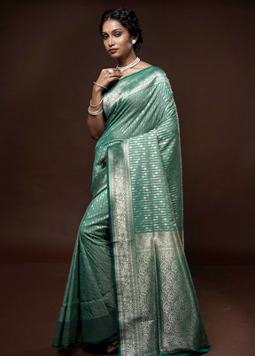 Green Uppada Silk Saree With Blouse Piece - Indian Silk House Agencies