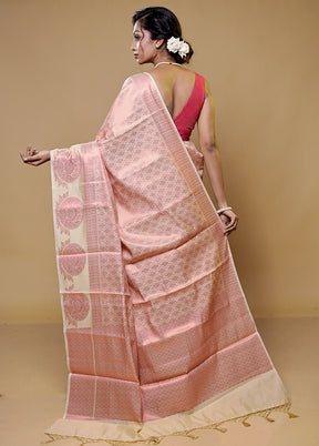 Cream Dupion Silk Saree With Blouse Piece