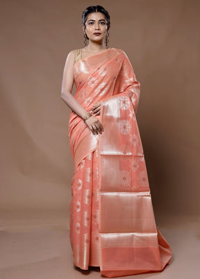 Pink Pure Cotton Saree With Blouse Piece - Indian Silk House Agencies