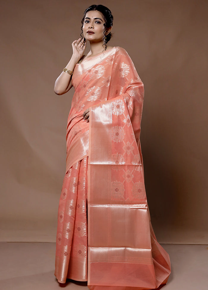 Pink Pure Cotton Saree With Blouse Piece - Indian Silk House Agencies