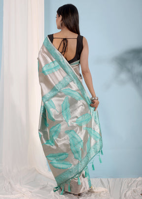 Silver Tissue Silk Saree With Blouse Piece