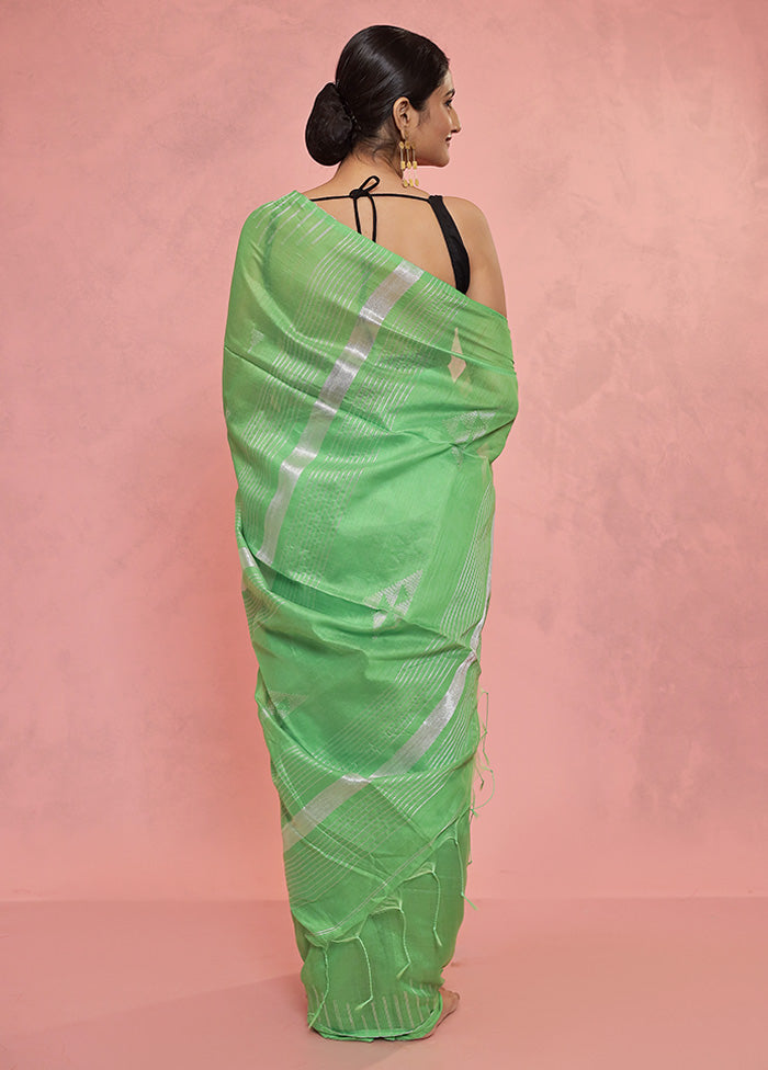 Green Matka Silk Saree With Blouse Piece - Indian Silk House Agencies