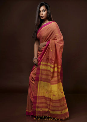 Yellow Pure Cotton Saree With Blouse Piece - Indian Silk House Agencies