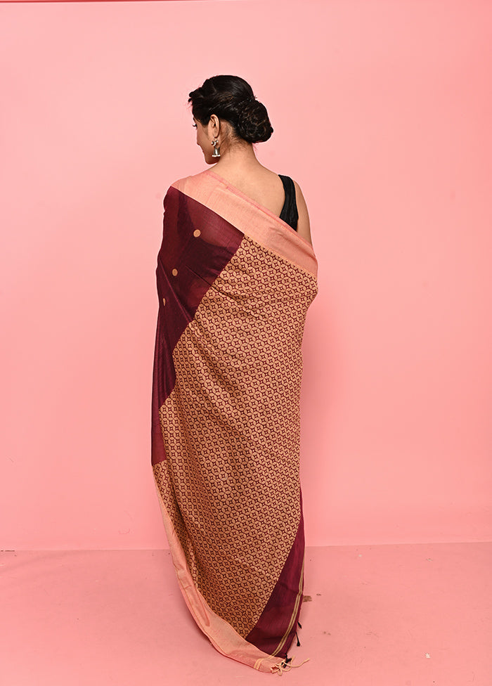 Purple Matka Blend Saree With Blouse Piece - Indian Silk House Agencies