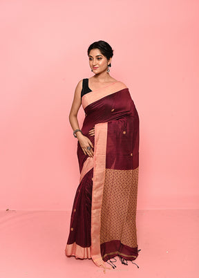 Purple Matka Blend Saree With Blouse Piece - Indian Silk House Agencies