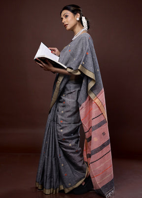 Grey Matka Silk Saree With Blouse Piece - Indian Silk House Agencies