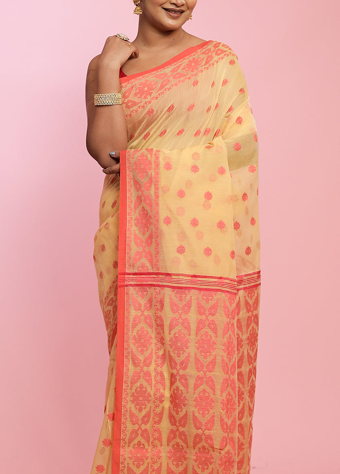 Yellow Resham Jamdani Saree With Blouse Piece - Indian Silk House Agencies