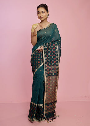 Green Matka Blend Saree With Blouse Piece - Indian Silk House Agencies