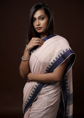 Pink Cotton Saree With Blouse Piece