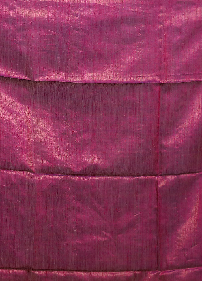 Purple Handloom Matka Pure Silk Saree With Blouse Piece