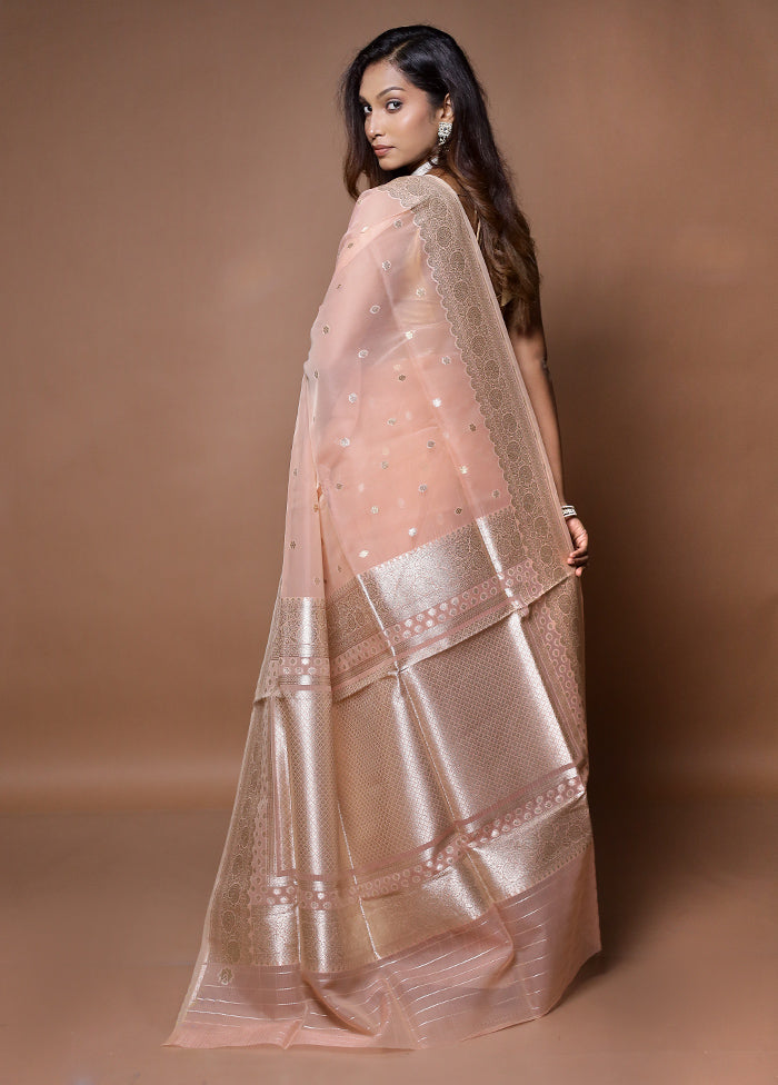 Pink Organza Saree With Blouse Piece