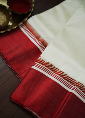 Cream Garad Silk Saree Without Blouse Piece