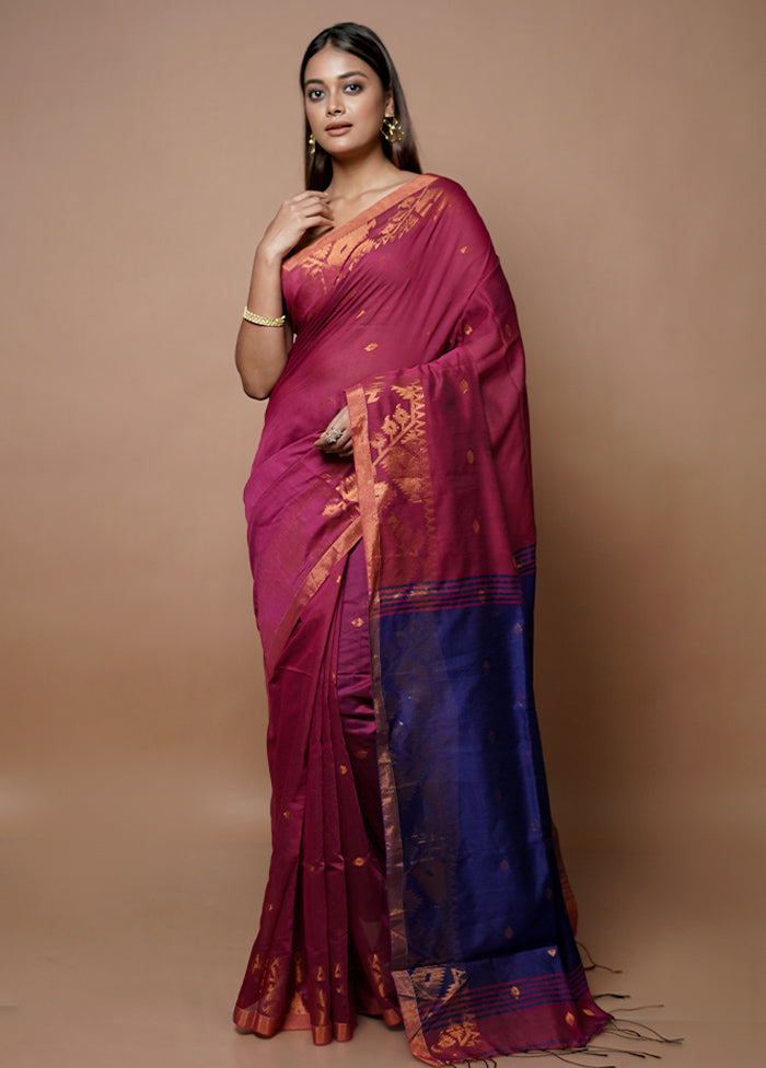 Pink Matka Silk Saree With Blouse Piece