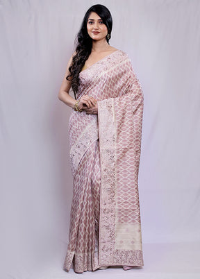 Cream Tussar Silk Saree With Blouse Piece - Indian Silk House Agencies