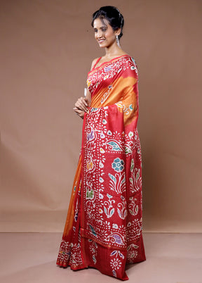 Multicolor Chanderi Cotton Saree With Blouse Piece - Indian Silk House Agencies