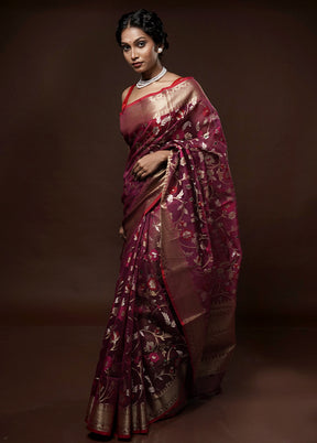 Pink Kora Silk Saree With Blouse Piece - Indian Silk House Agencies