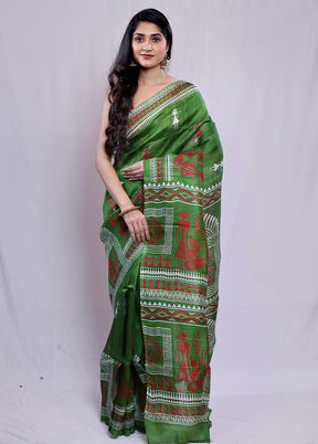 Multicolor Printed Pure Silk Saree With Blouse Piece - Indian Silk House Agencies