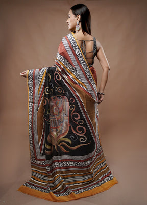 Multicolor Printed Pure Silk Saree With Blouse Piece - Indian Silk House Agencies