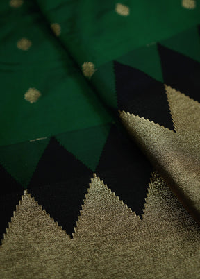 Green Kanjivaram Silk Saree With Blouse Piece - Indian Silk House Agencies