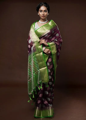 Pink Dupion Silk Saree With Blouse Piece